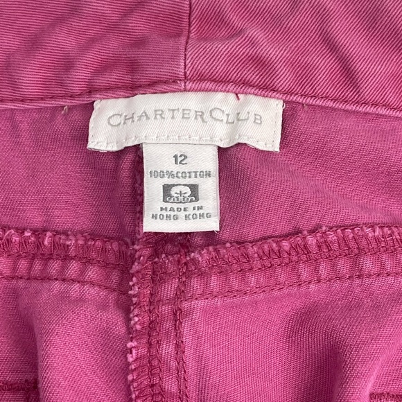 Charter Club Pink Khaki High Waisted Pants EUC Size 10 - Picture 6 of 7